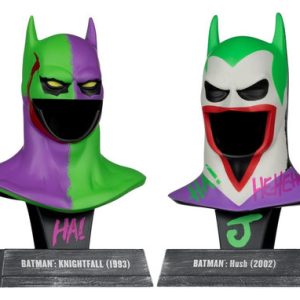 Batman DC Direct Mini Réplica 1/3 Pack de 2 Máscaras de Batman Hush & Knightfall (Jokerized) (Gold Label) 18 cm