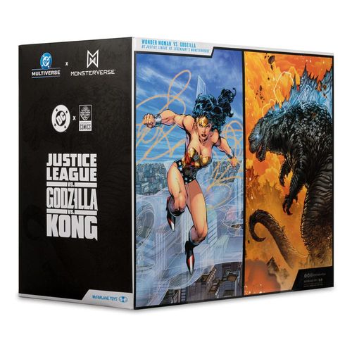 DC Justice League Monsterverse DC Multiverse Pack de 2 Figuras Wonder Woman Vs. Atomic Blast Godzilla 18 cm - Imagen 9