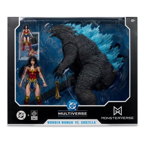 DC Justice League Monsterverse DC Multiverse Pack de 2 Figuras Wonder Woman Vs. Atomic Blast Godzilla 18 cm - Imagen 8