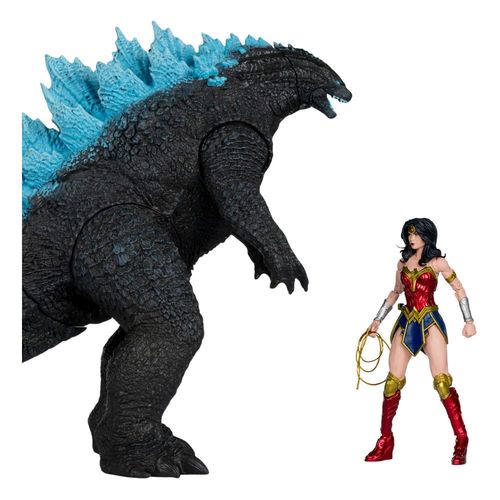 DC Justice League Monsterverse DC Multiverse Pack de 2 Figuras Wonder Woman Vs. Atomic Blast Godzilla 18 cm - Imagen 3