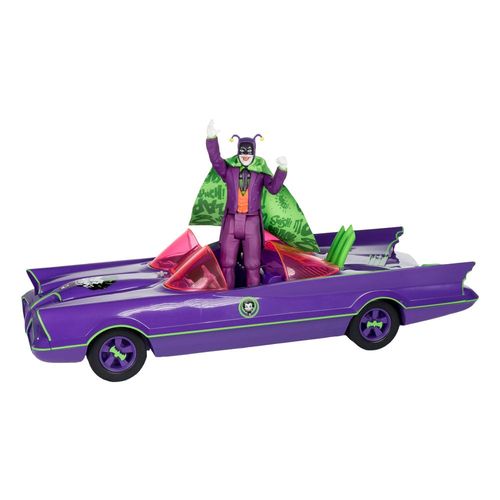 DC Retro Figura y vehículo Batman 66 Batmobil with Joker (Gold Label) - Imagen 2
