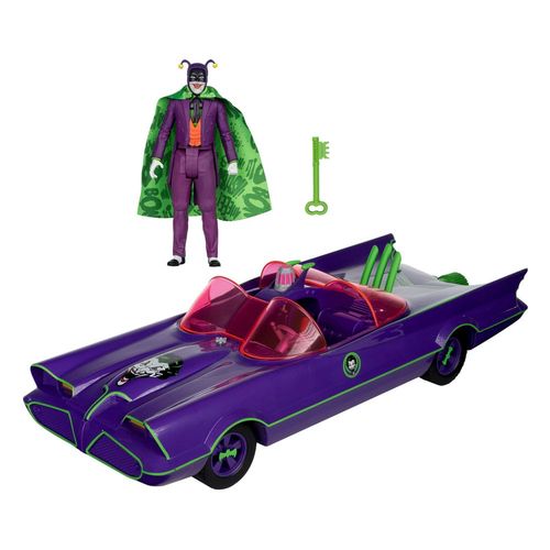 DC Retro Figura y vehículo Batman 66 Batmobil with Joker (Gold Label) - Imagen 3