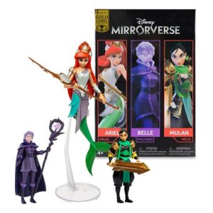 Disney Mirrorverse Figuras Princess Pack Mulan, Belle (Fractured) & Arielle (Gold Label) 13 - 18 cm