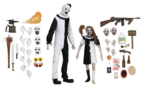 Terrifier 2 2 pack Figuras Ultimate Art the Clown & Little Pale Girl 18 cm - Imagen 2