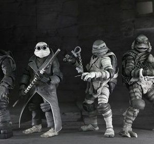 Universal Monsters x Teenage Mutant Ninja Turtles pack de 4 Figuras Turtles Black & White 18 cm