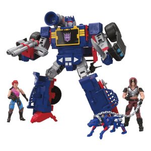 Transformers x G.I. Joe Figuras Decepticon Soundwave Dreadnok Thunder Machine with Zarana & Zartan